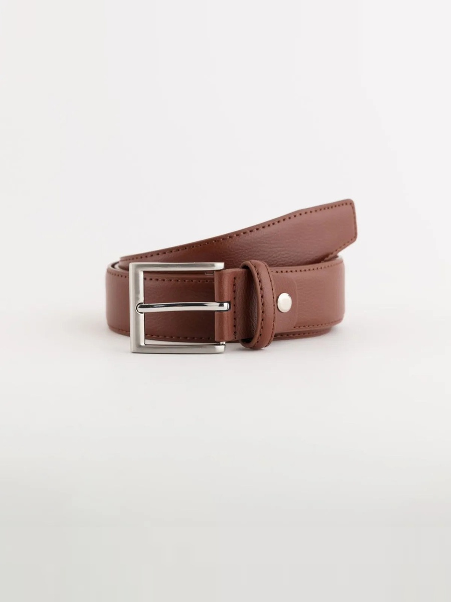 Brown Continuous Faux Leather Belt