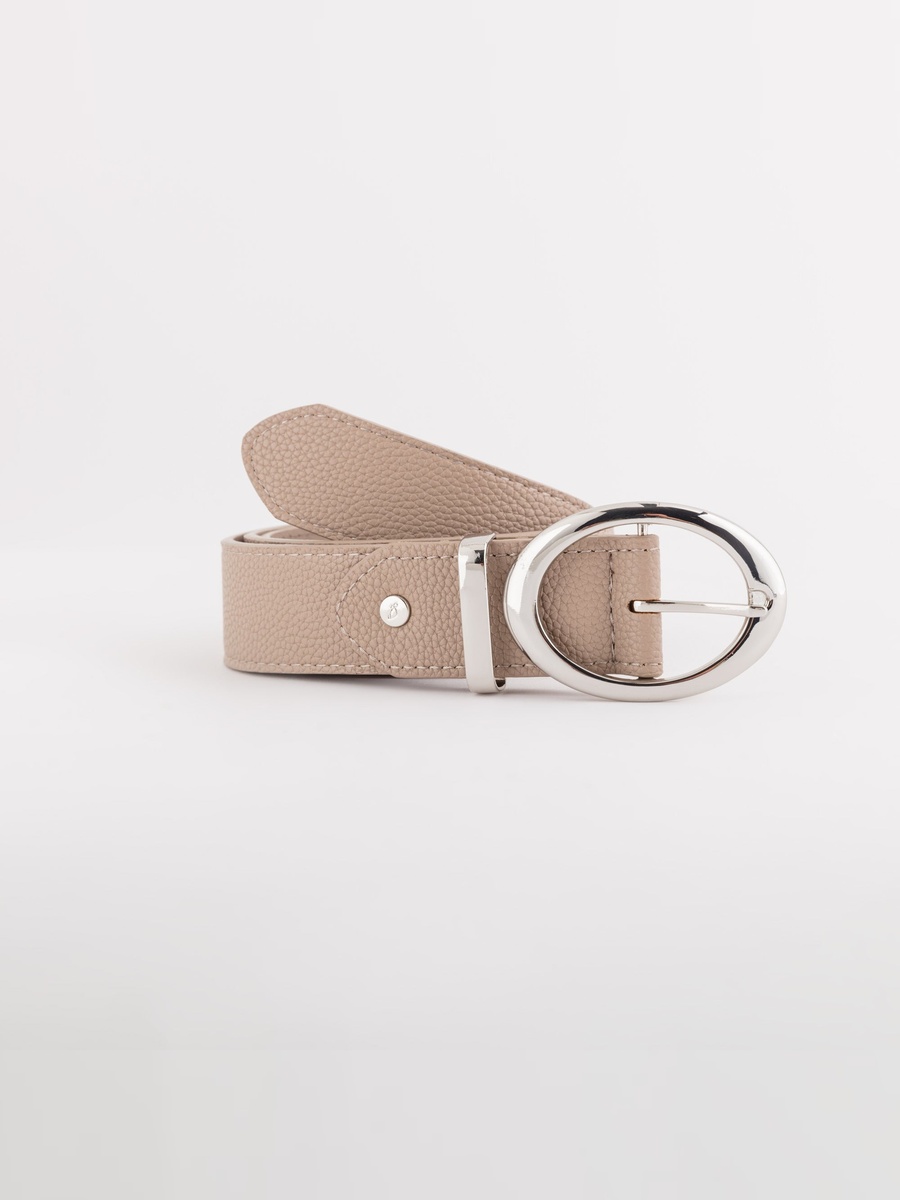 Beige Faux Leather Cinture Continuative Belt