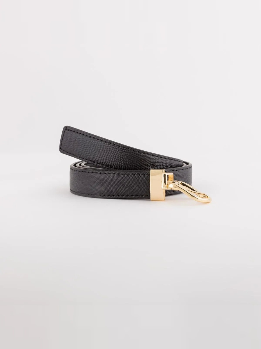 Black Cinture Continuative Reversible Buckle Belt