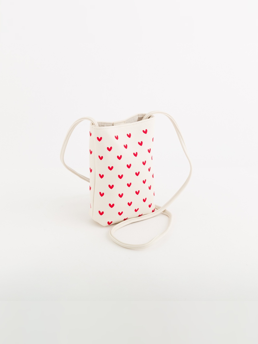 Heart Print Crossbody Phone Bag