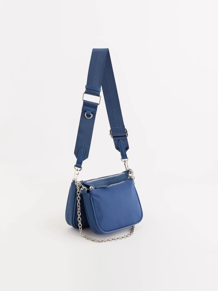 Dual Zip Pocket Trevis Crossbody Bag