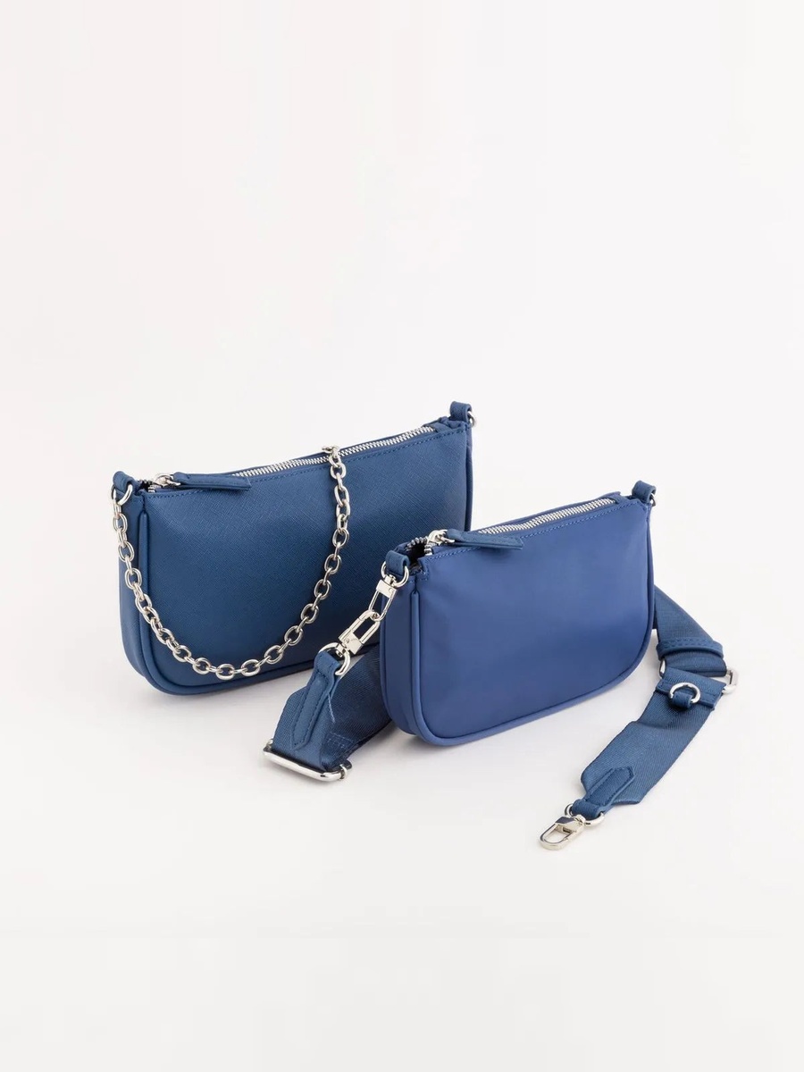 Dual Zip Pocket Trevis Crossbody Bag