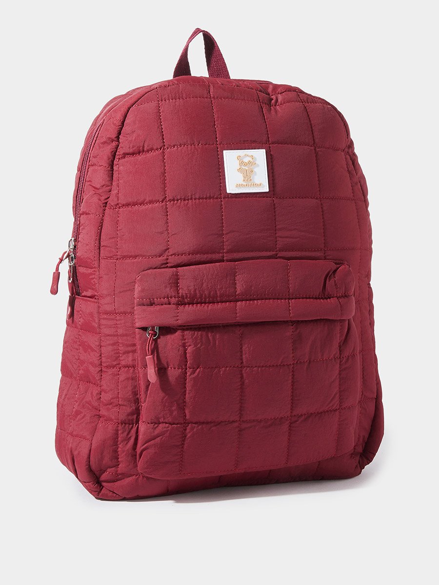 Solid Padded Backpack with Front Pocket