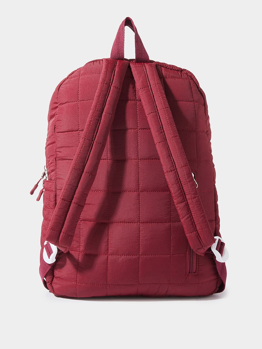 Solid Padded Backpack with Front Pocket