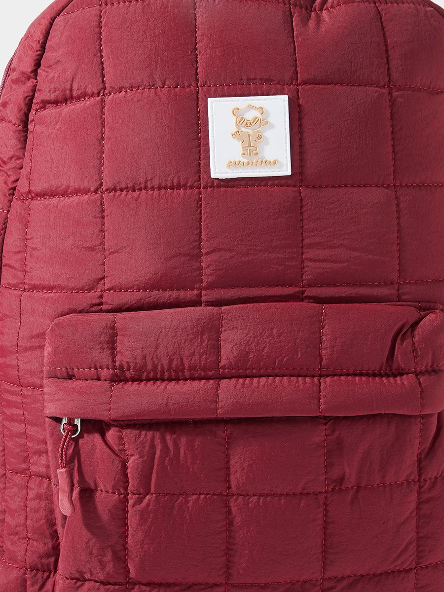 Solid Padded Backpack with Front Pocket