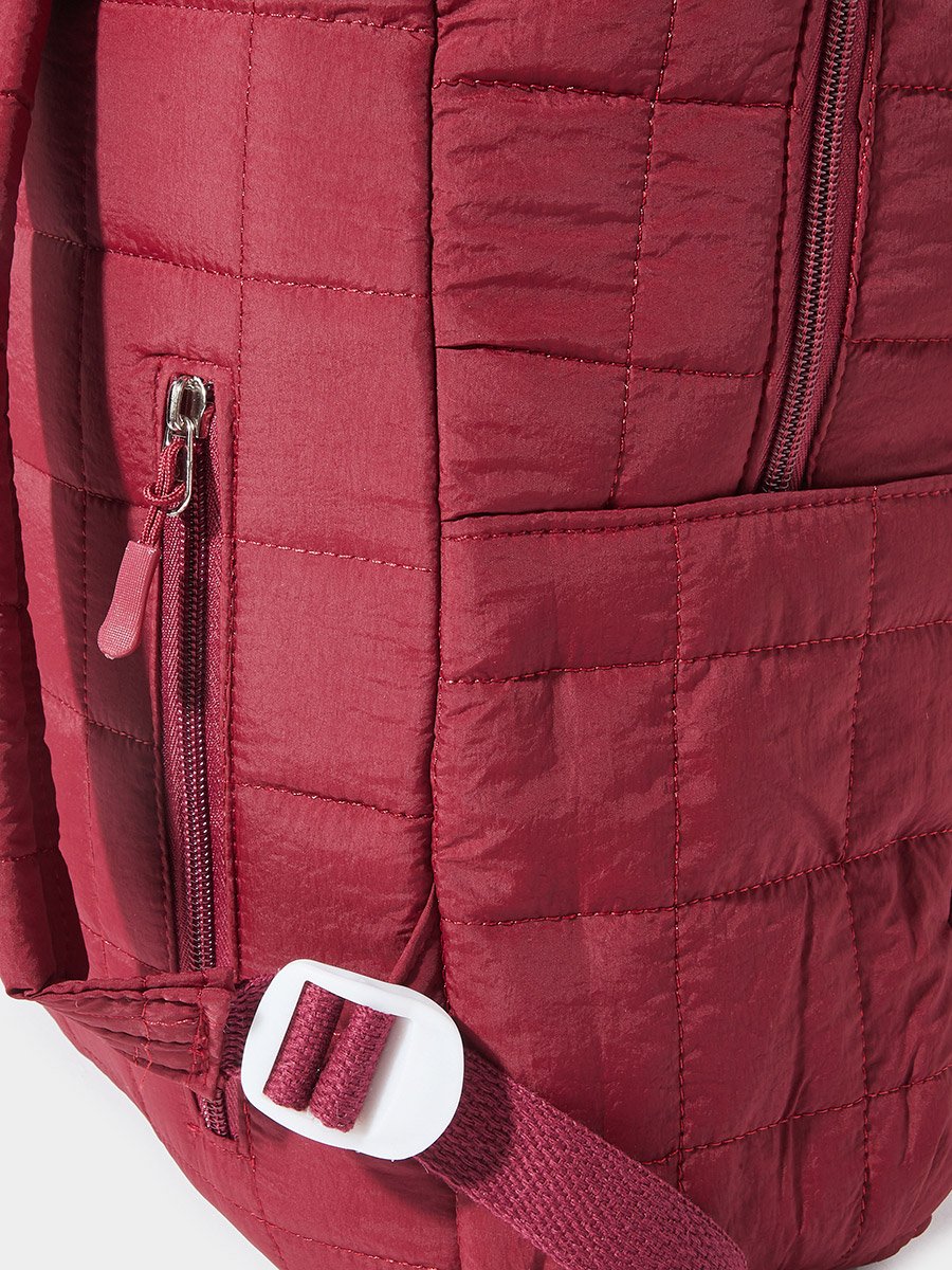 Solid Padded Backpack with Front Pocket