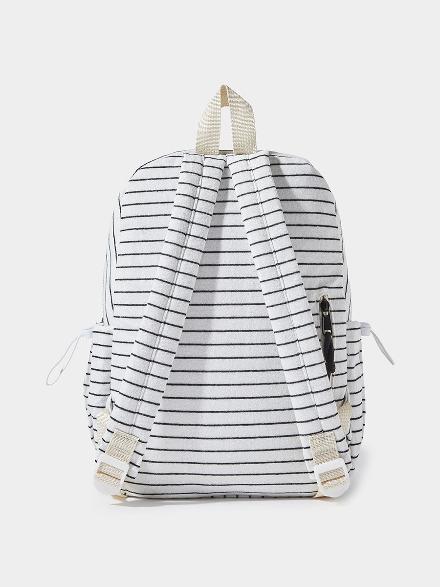 Striped Backpack with Zip Puller
