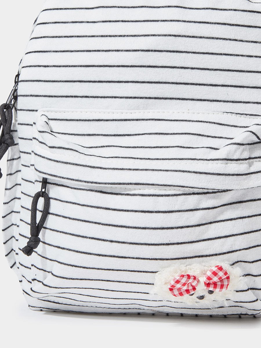 Striped Backpack with Zip Puller