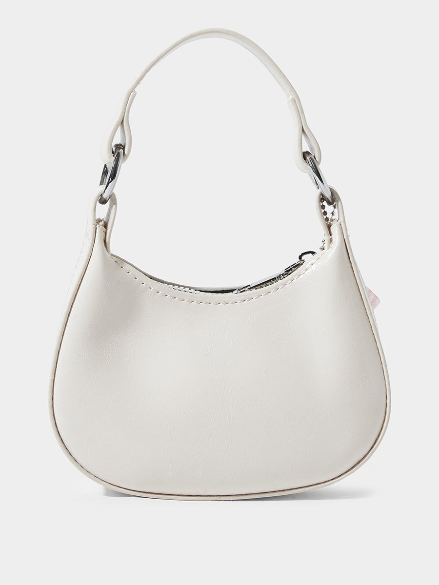 Beige Polka Dot Pearl Charm Handbag