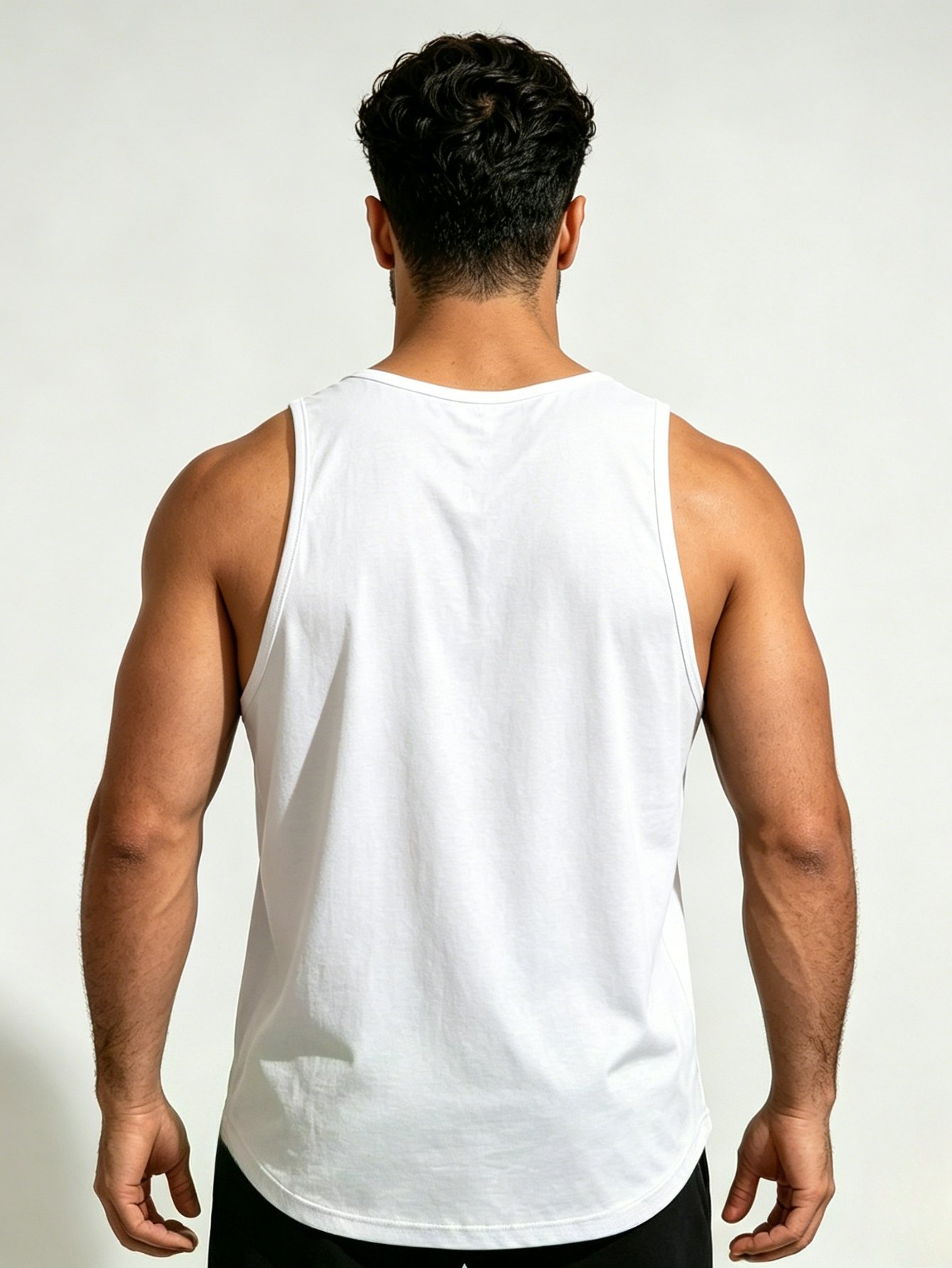 Men White Slogan Print Tank Top