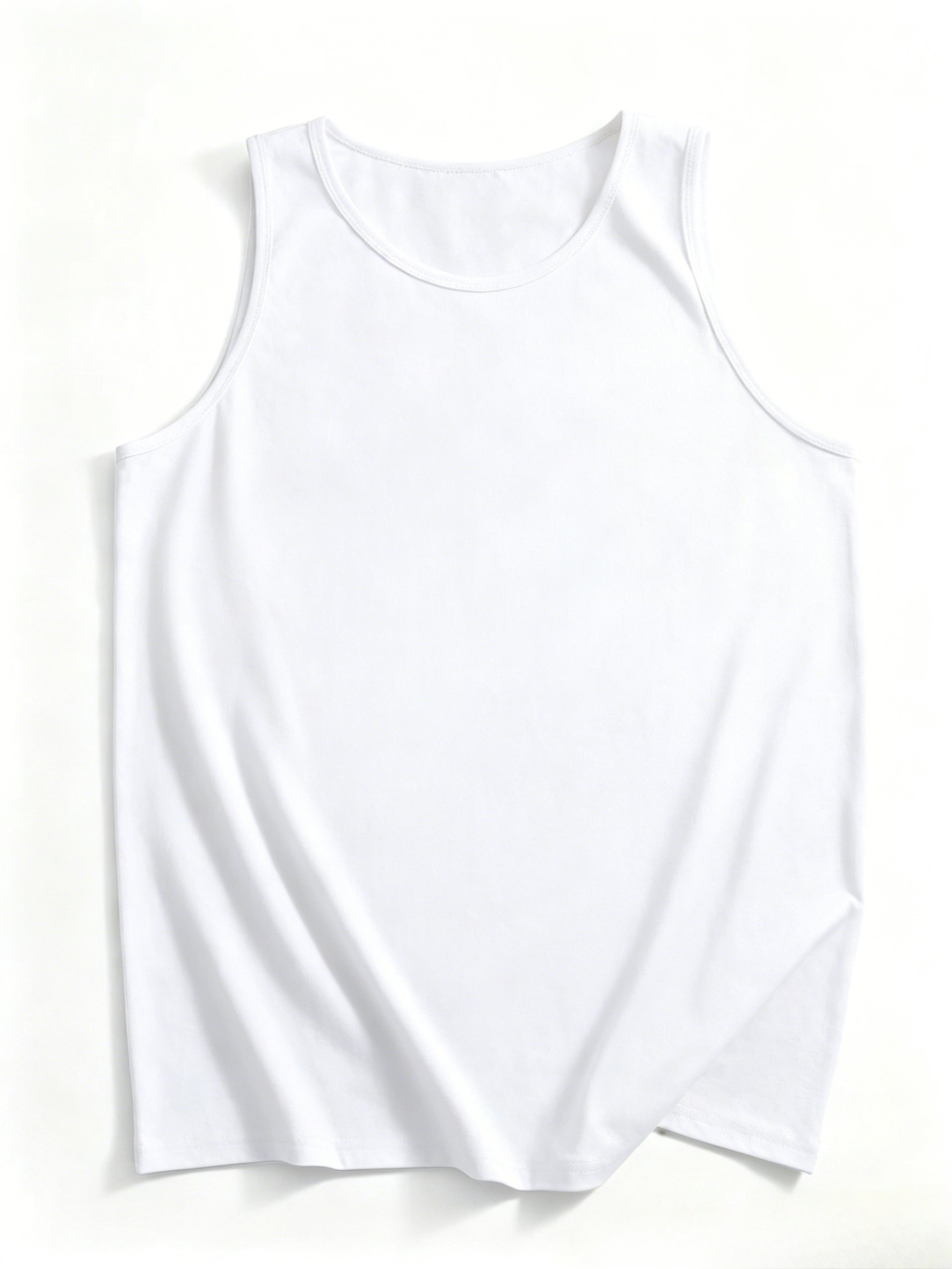 Men White Slogan Print Tank Top