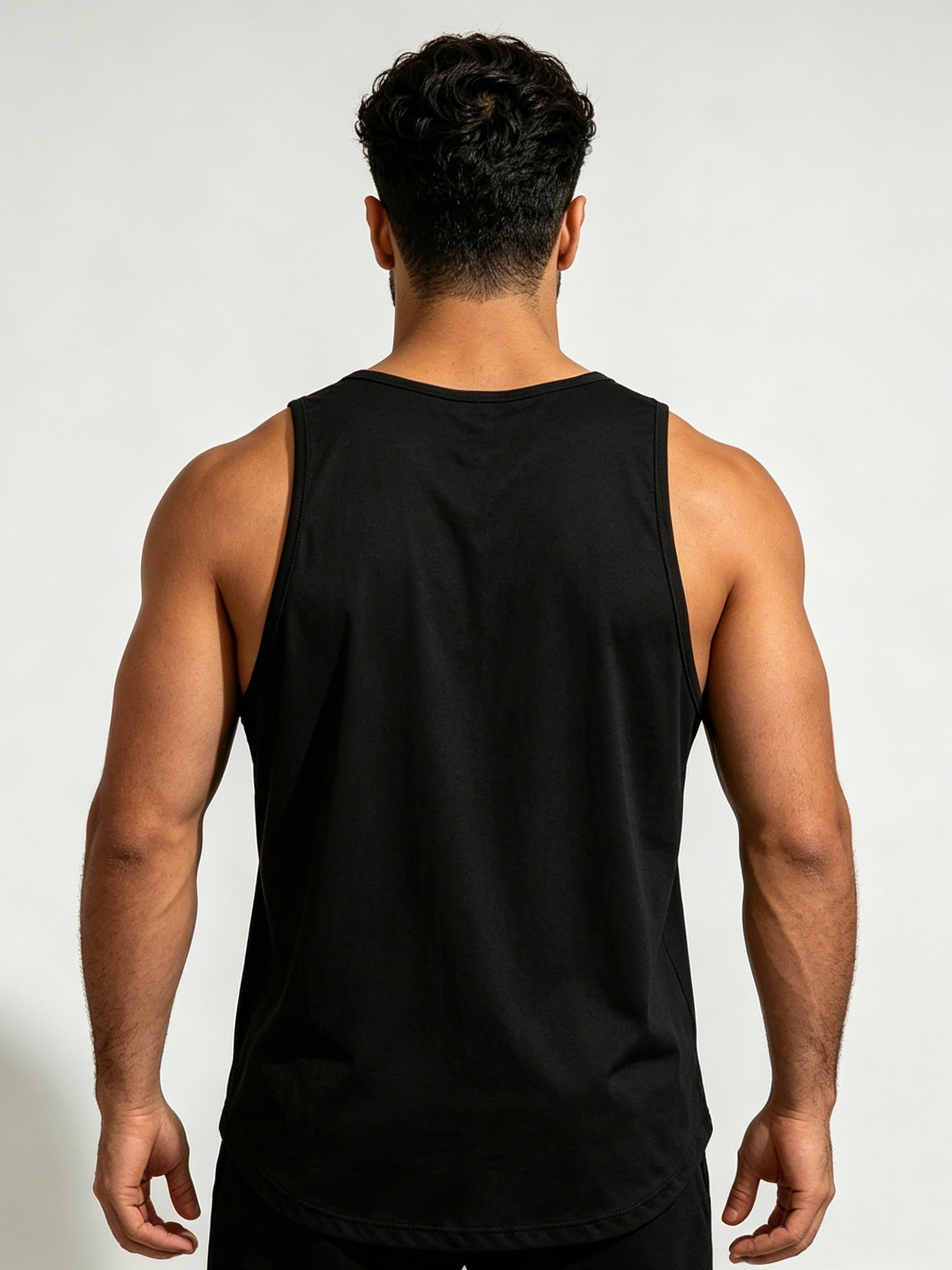 Men Black Slogan Print Tank Top