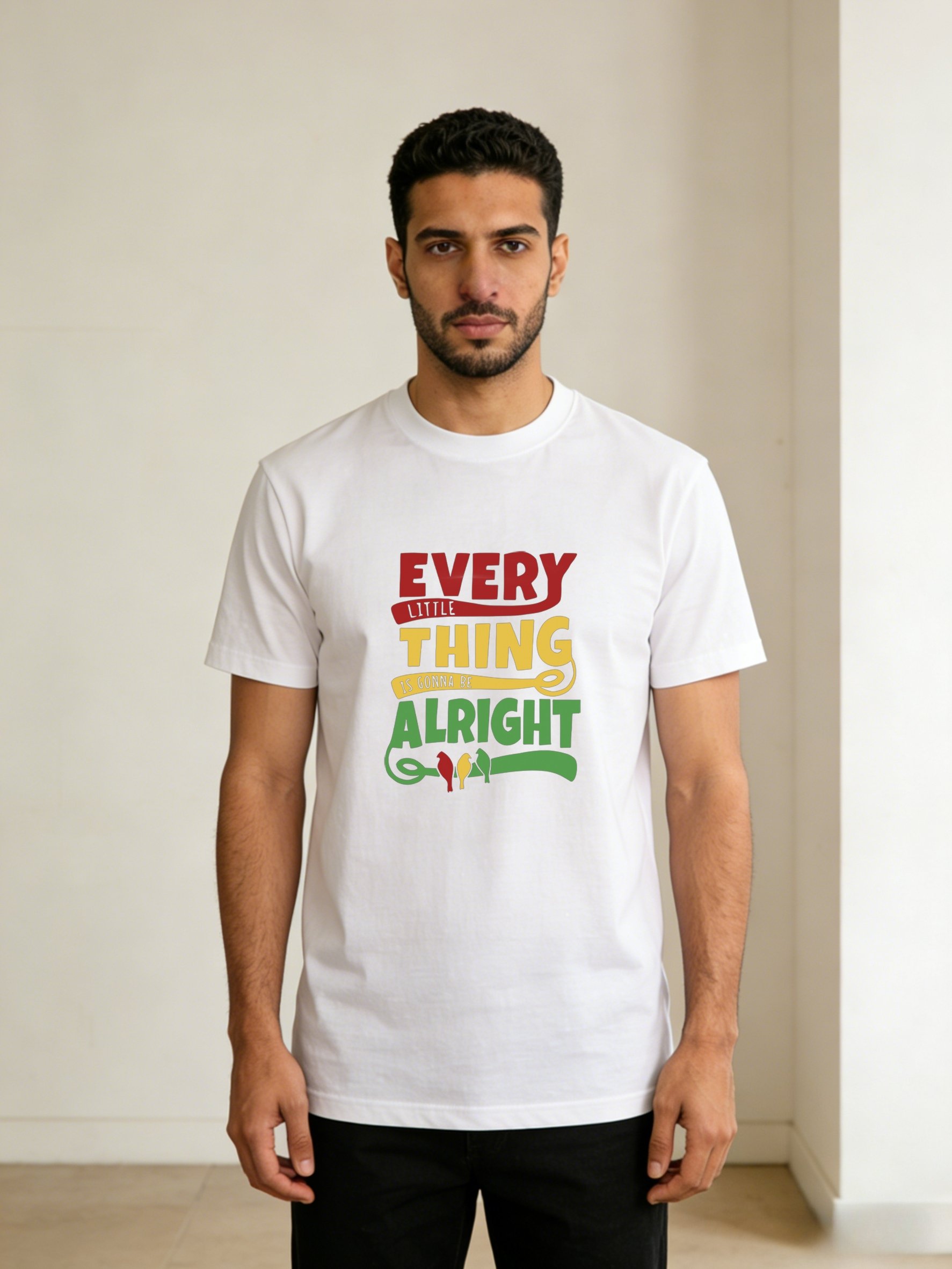 Men White Graphic Print Crew Neck T-Shirt