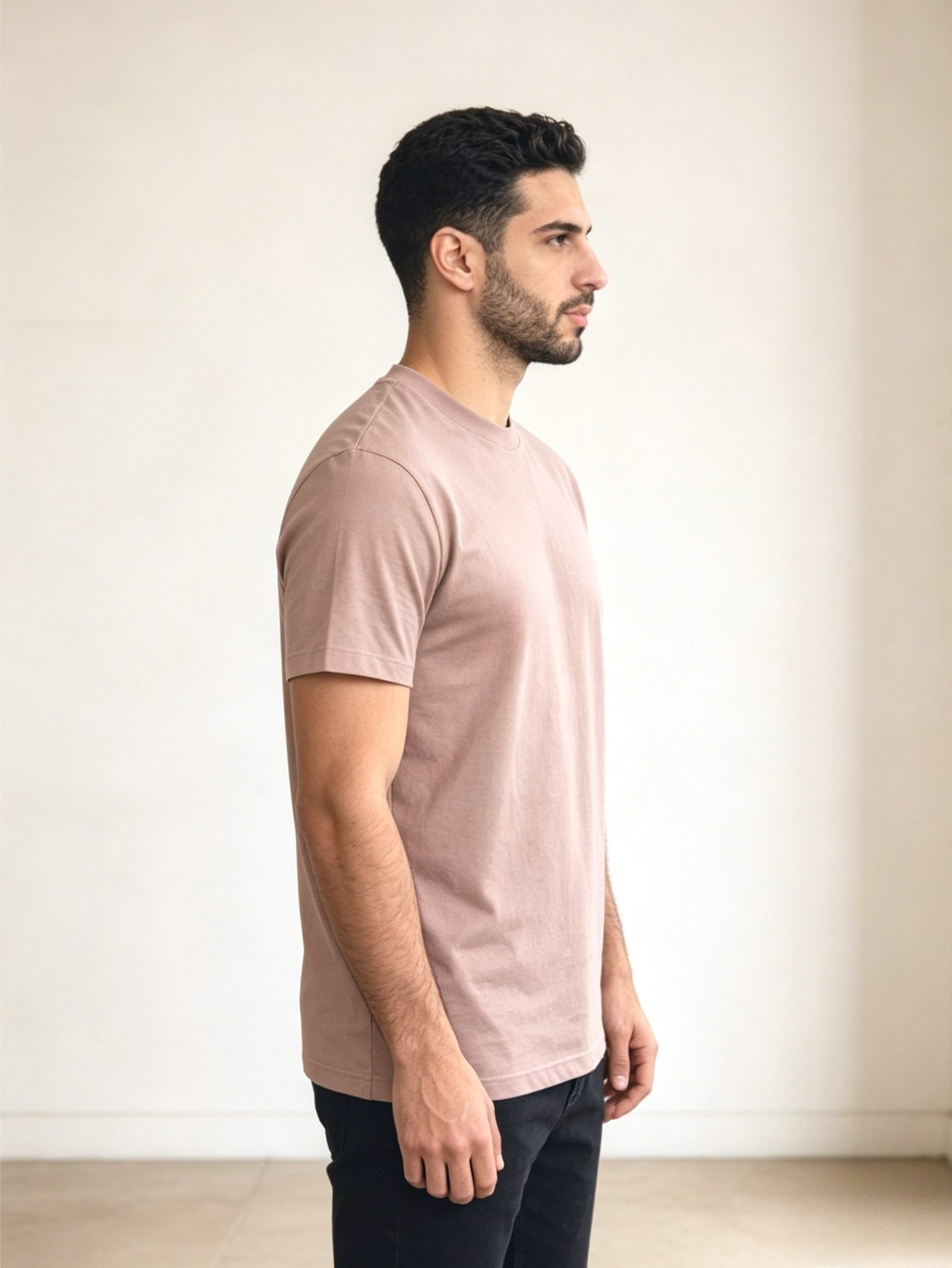 Men Dark Pink Solid Short Sleeve T-Shirt