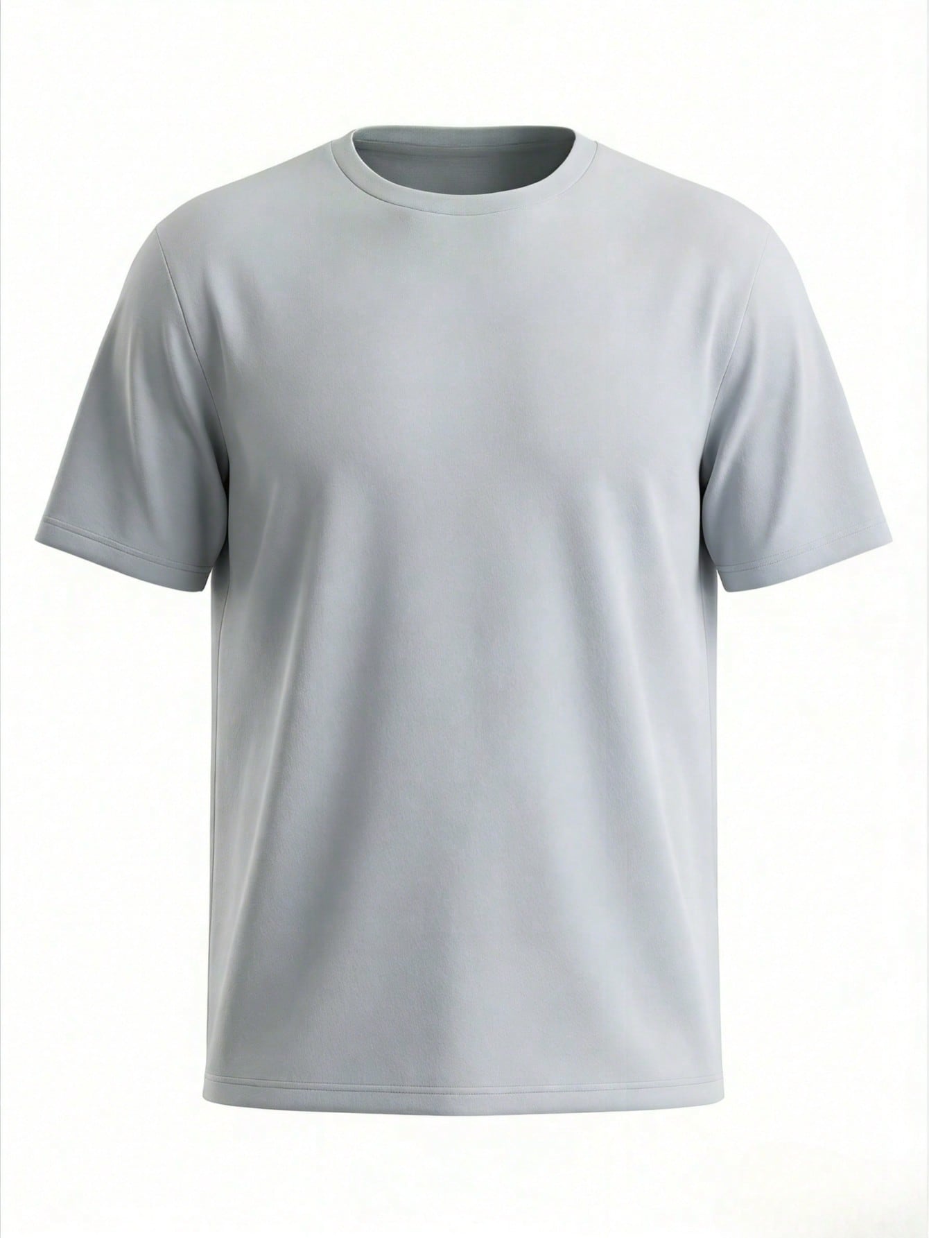 Men Grey Solid Regular Fit T-Shirt
