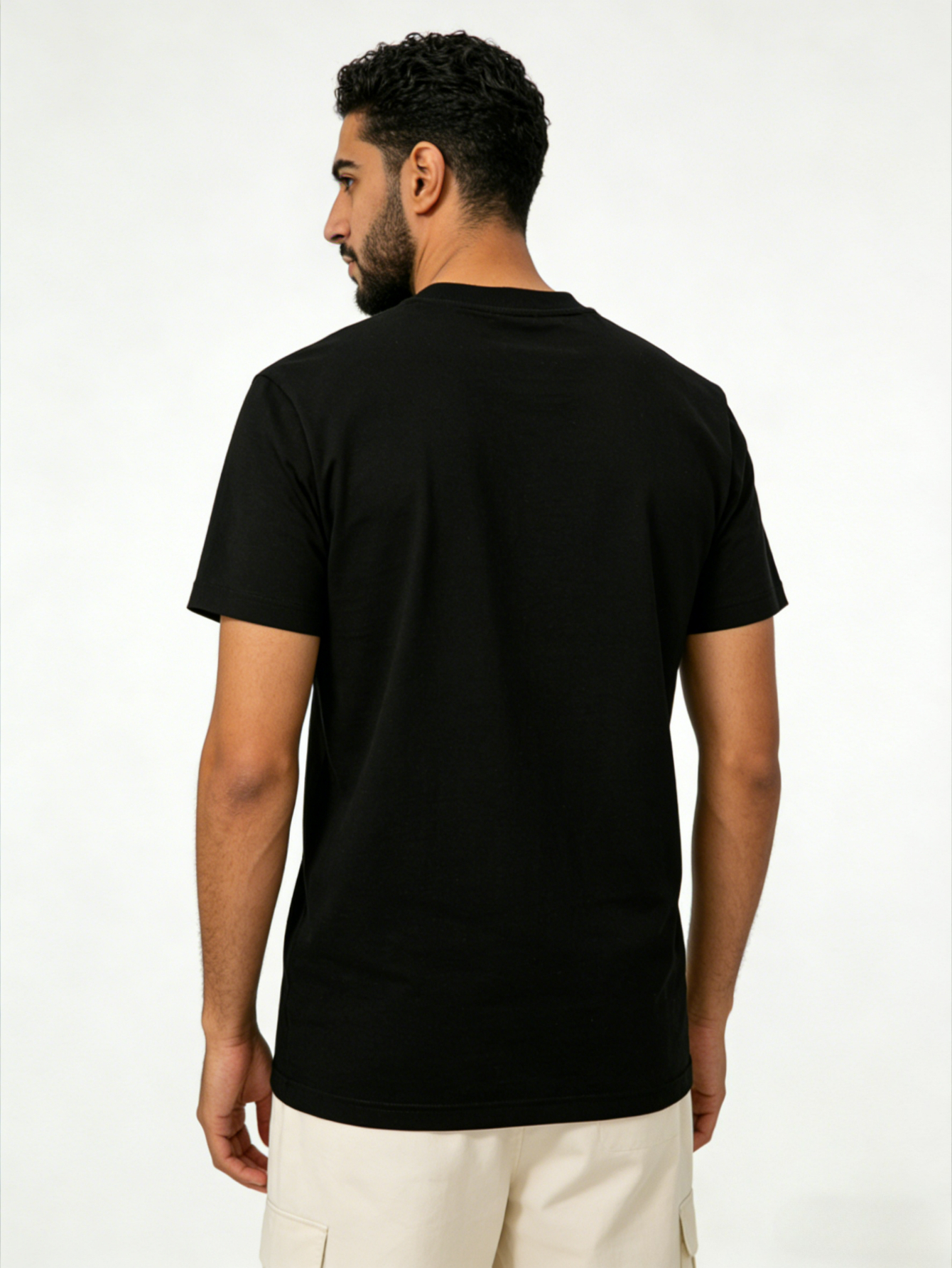 Men Black Paris Print Short Sleeve T-Shirt