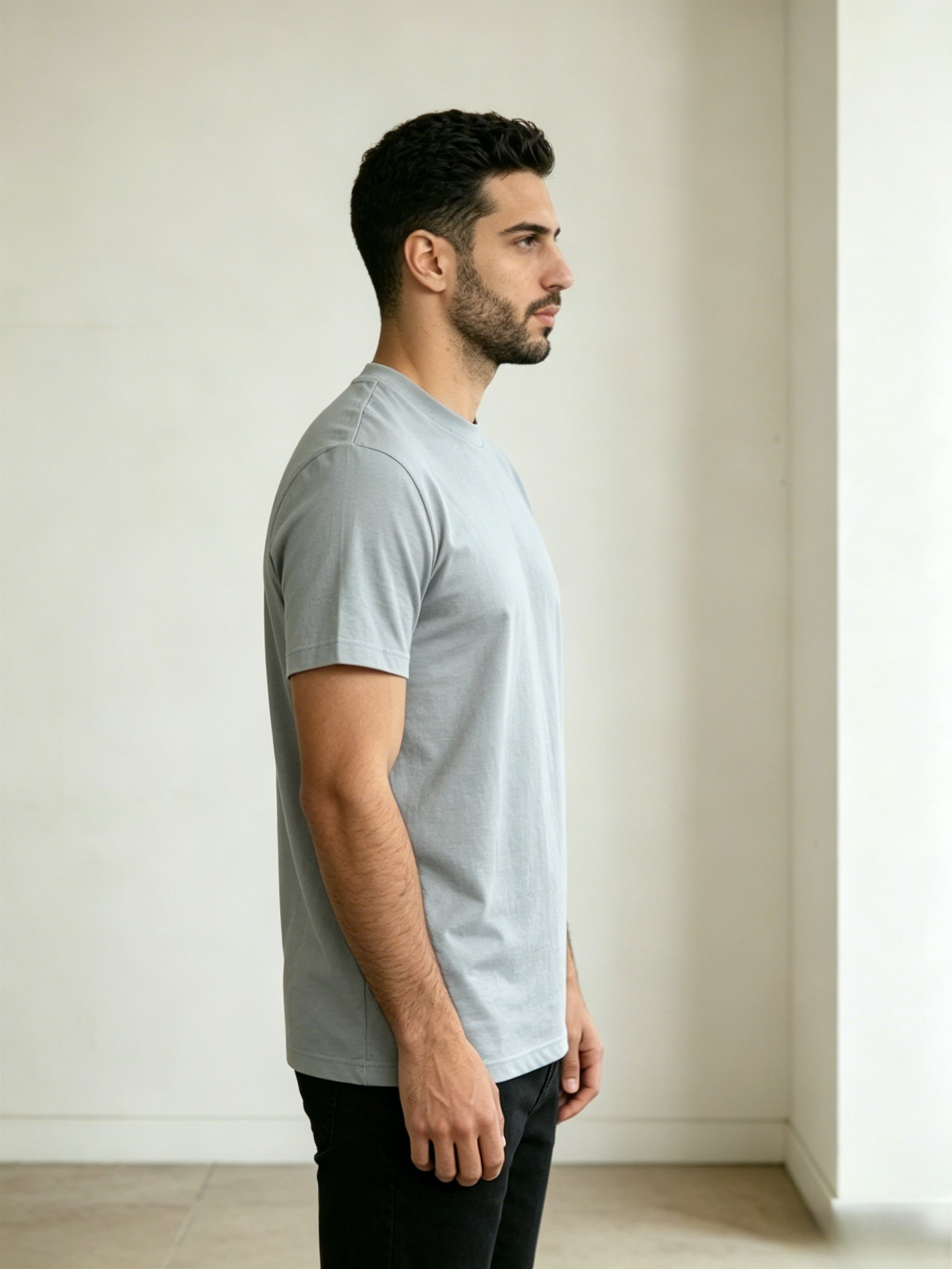 Men Grey Graphic Print Crew Neck T-Shirt
