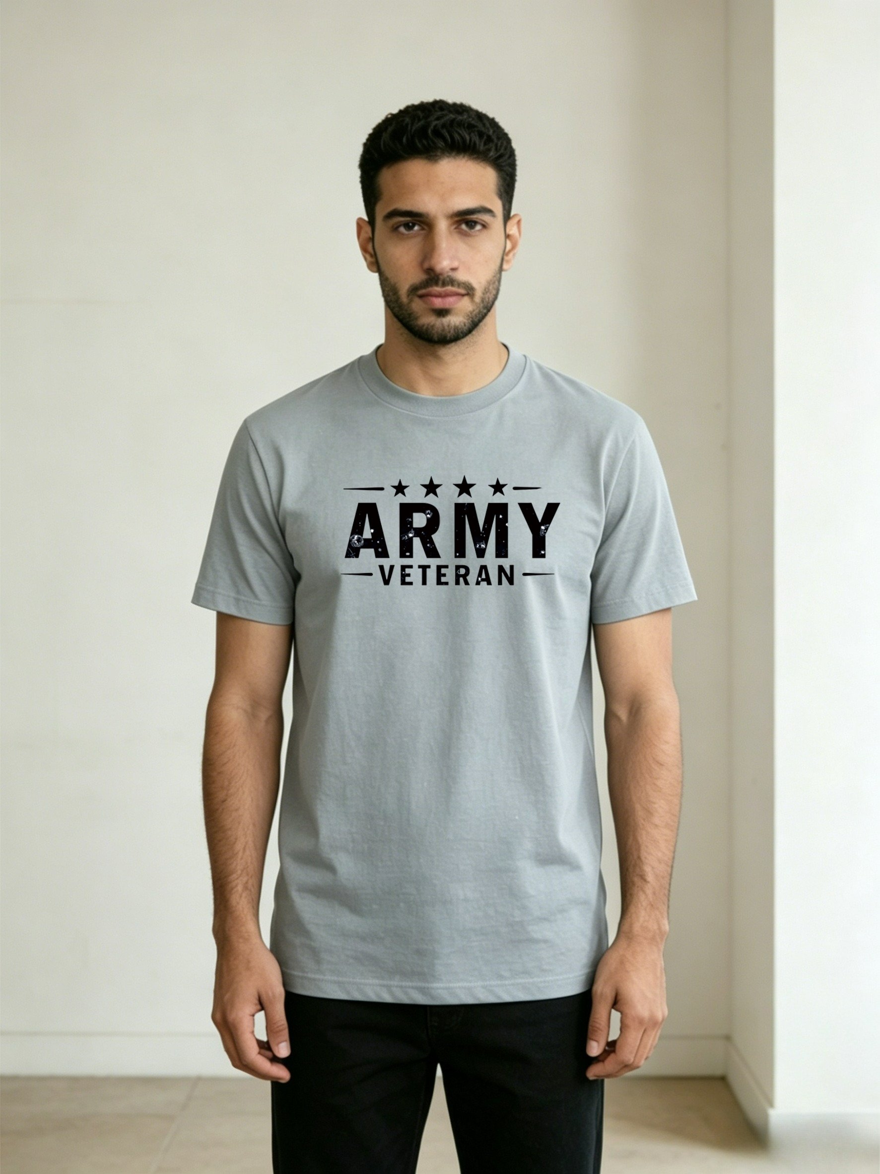 Men Grey Graphic Print Short Sleeve T-Shirt