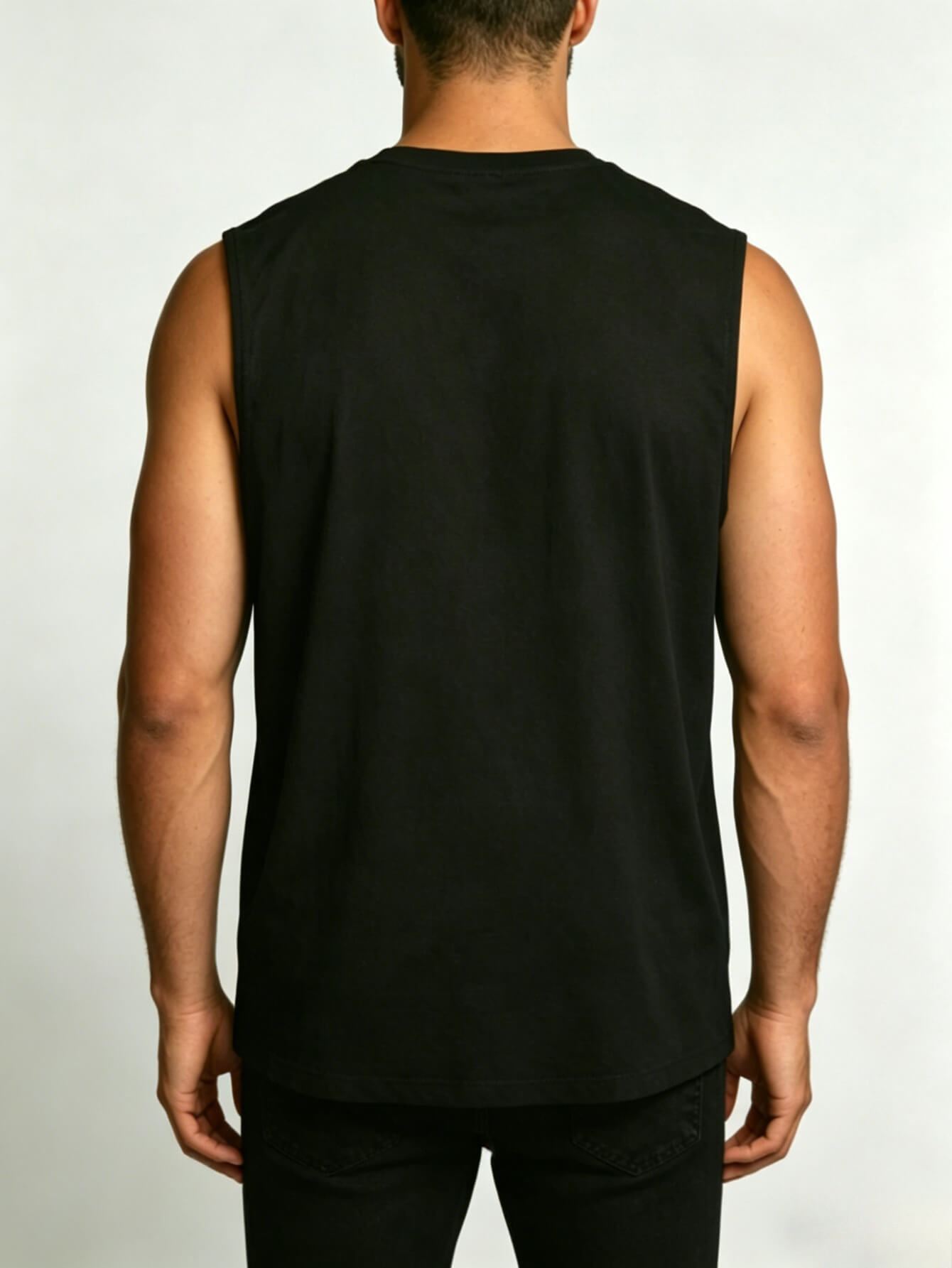 Men Black Bunny Graphic Tank Top