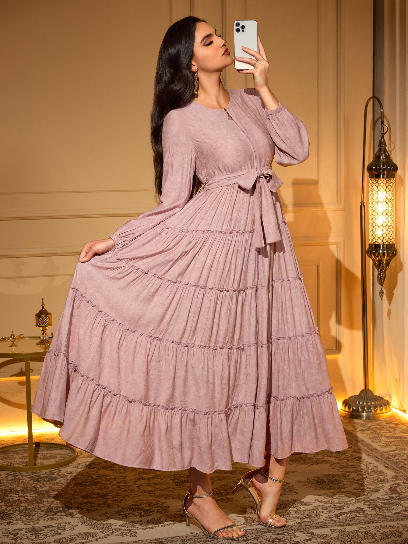 Plain Tiered Maxi Dress