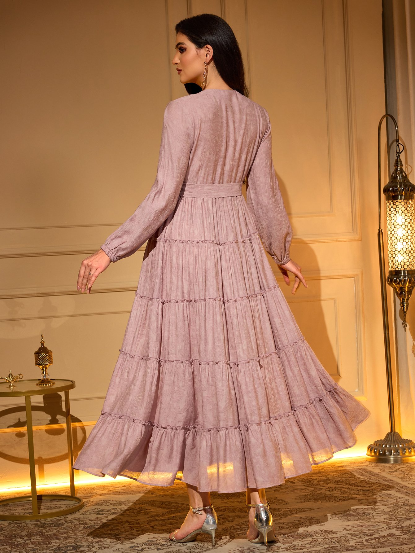 Plain Tiered Maxi Dress