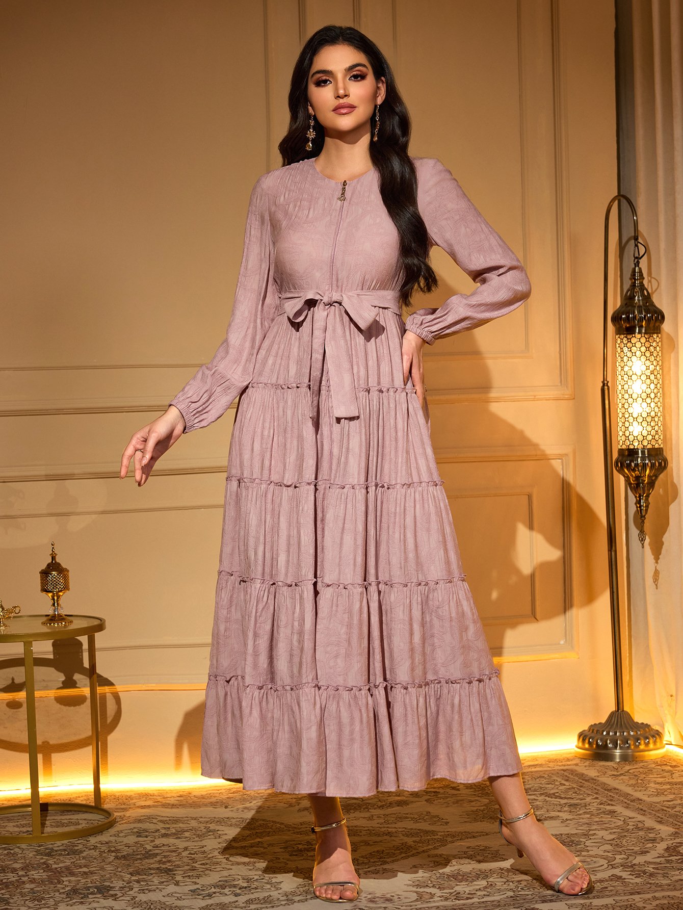 Plain Tiered Maxi Dress