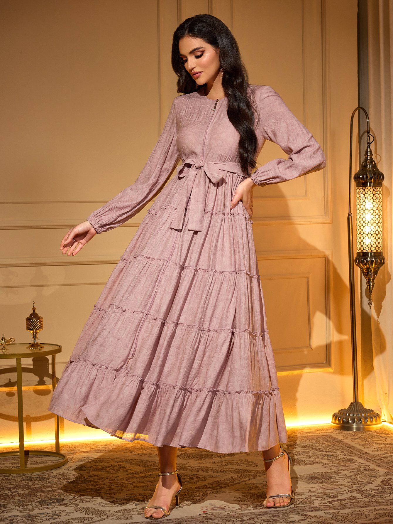 Plain Tiered Maxi Dress