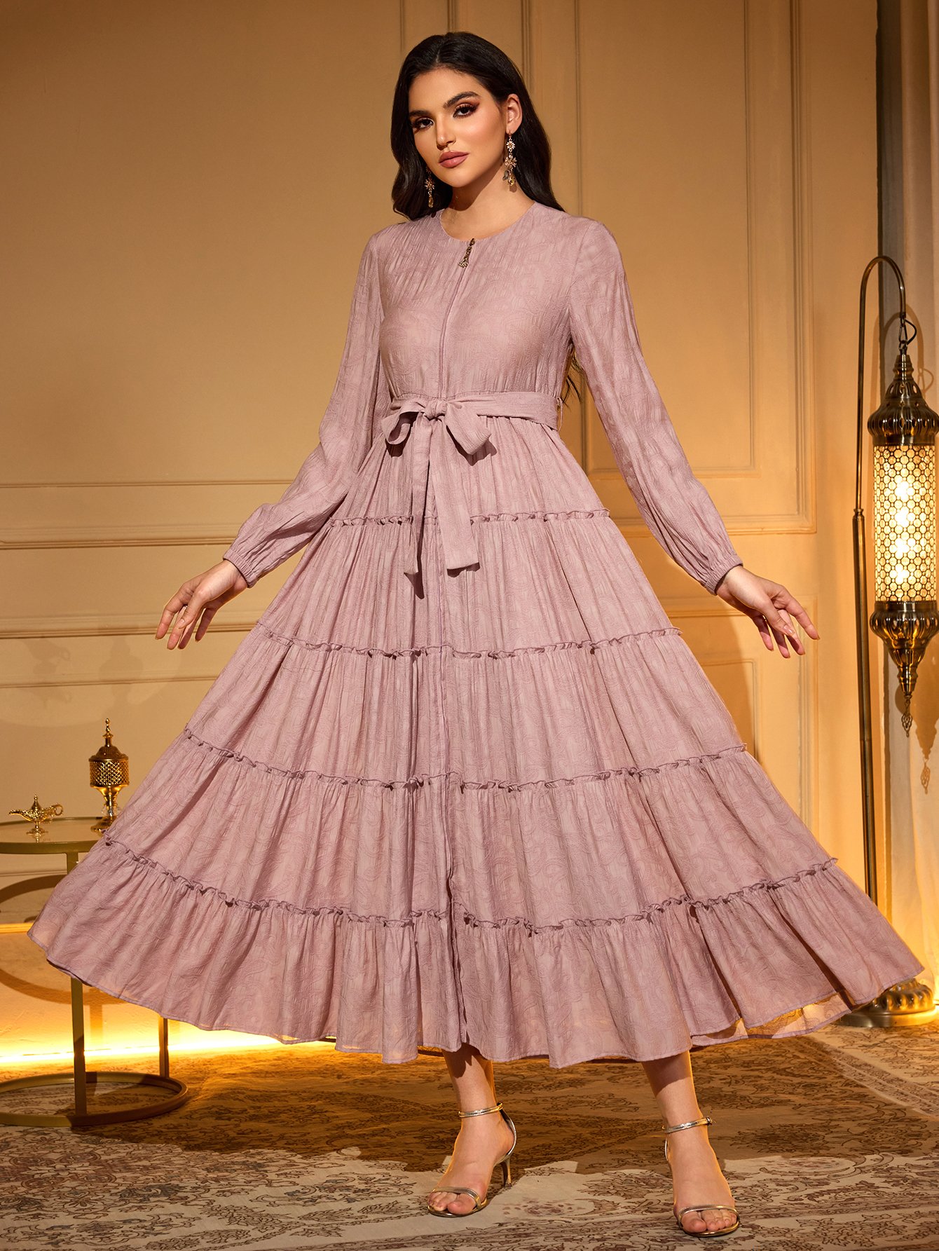Plain Tiered Maxi Dress