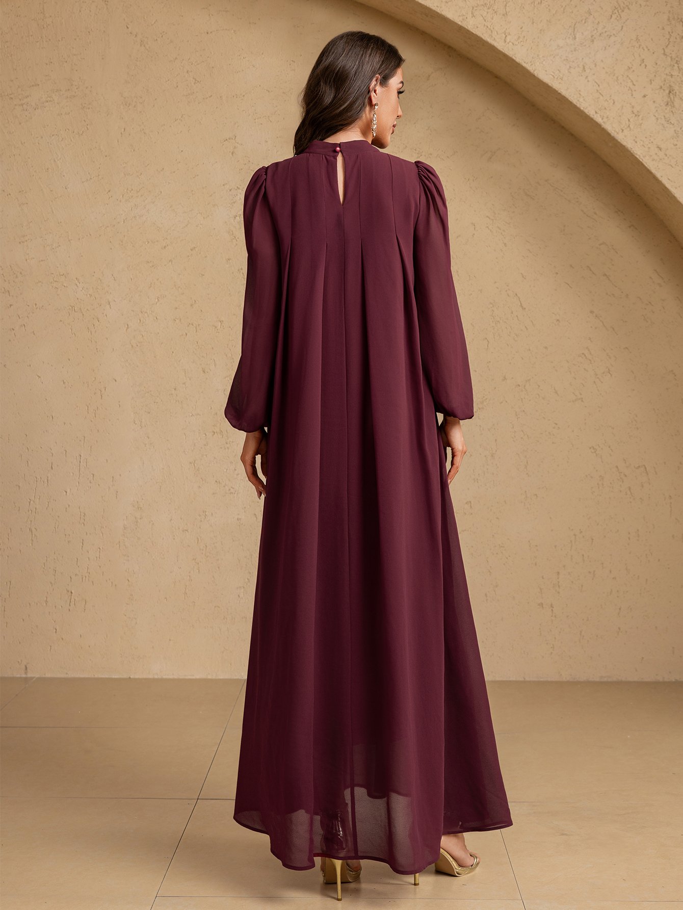 Maxi Dress with High Neck