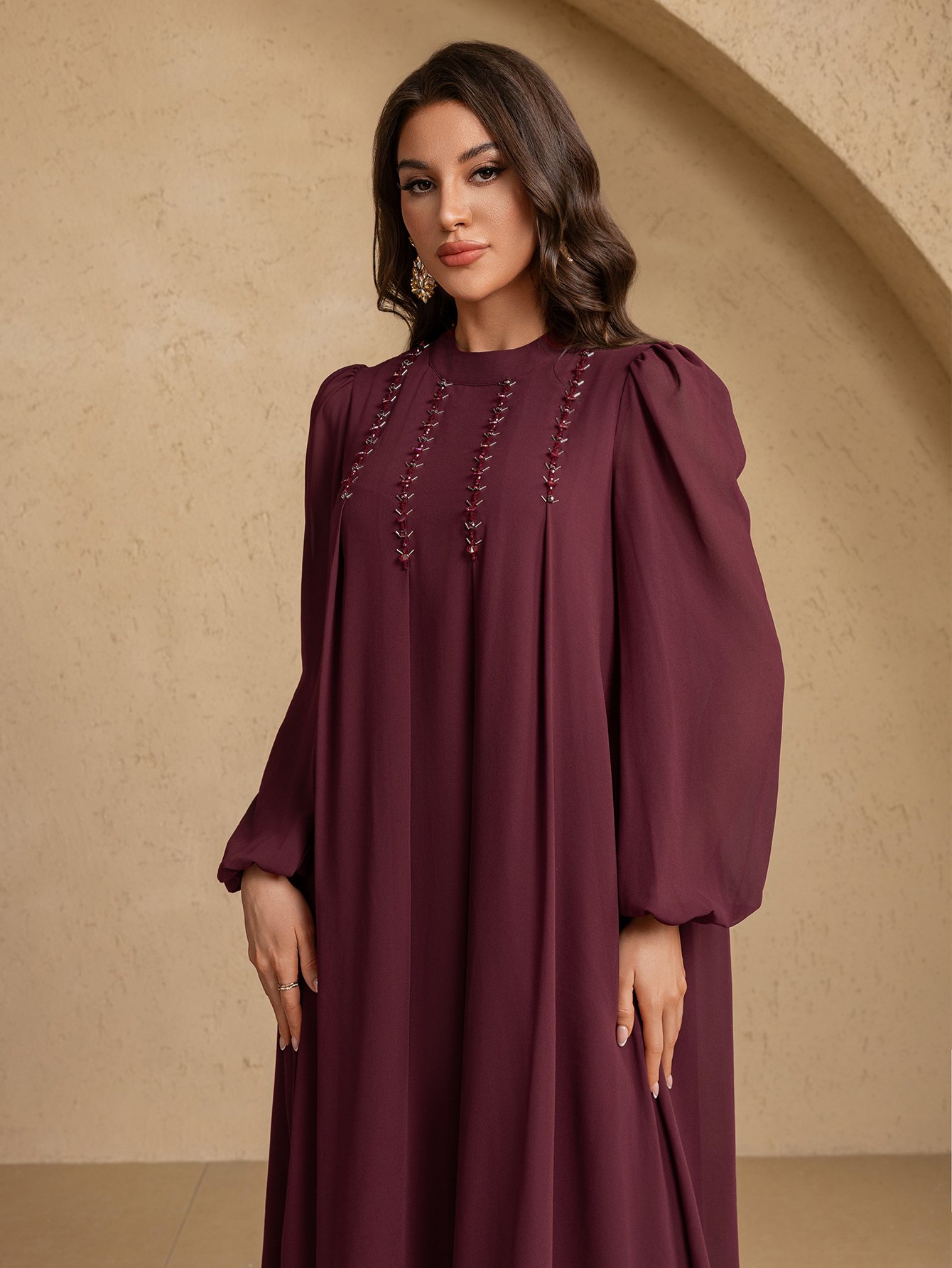 Maxi Dress with High Neck