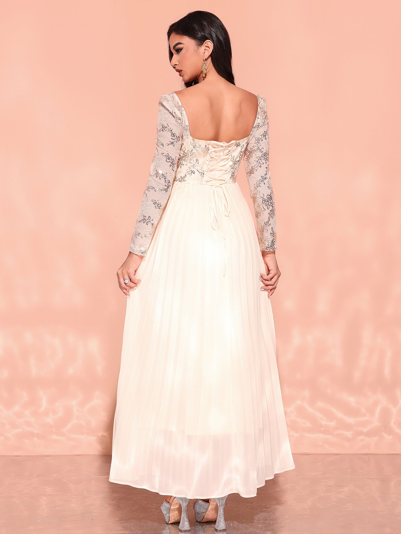 Printed Maxi Dress with Square Neck