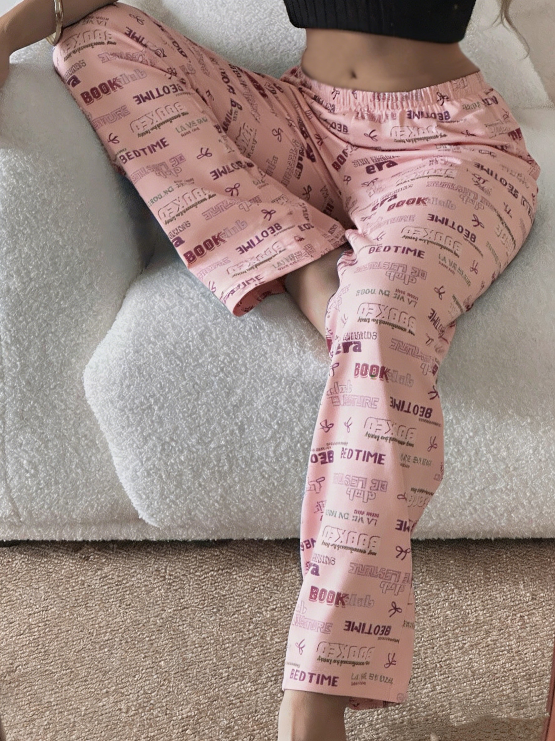 Pink Printed Pajama Pants