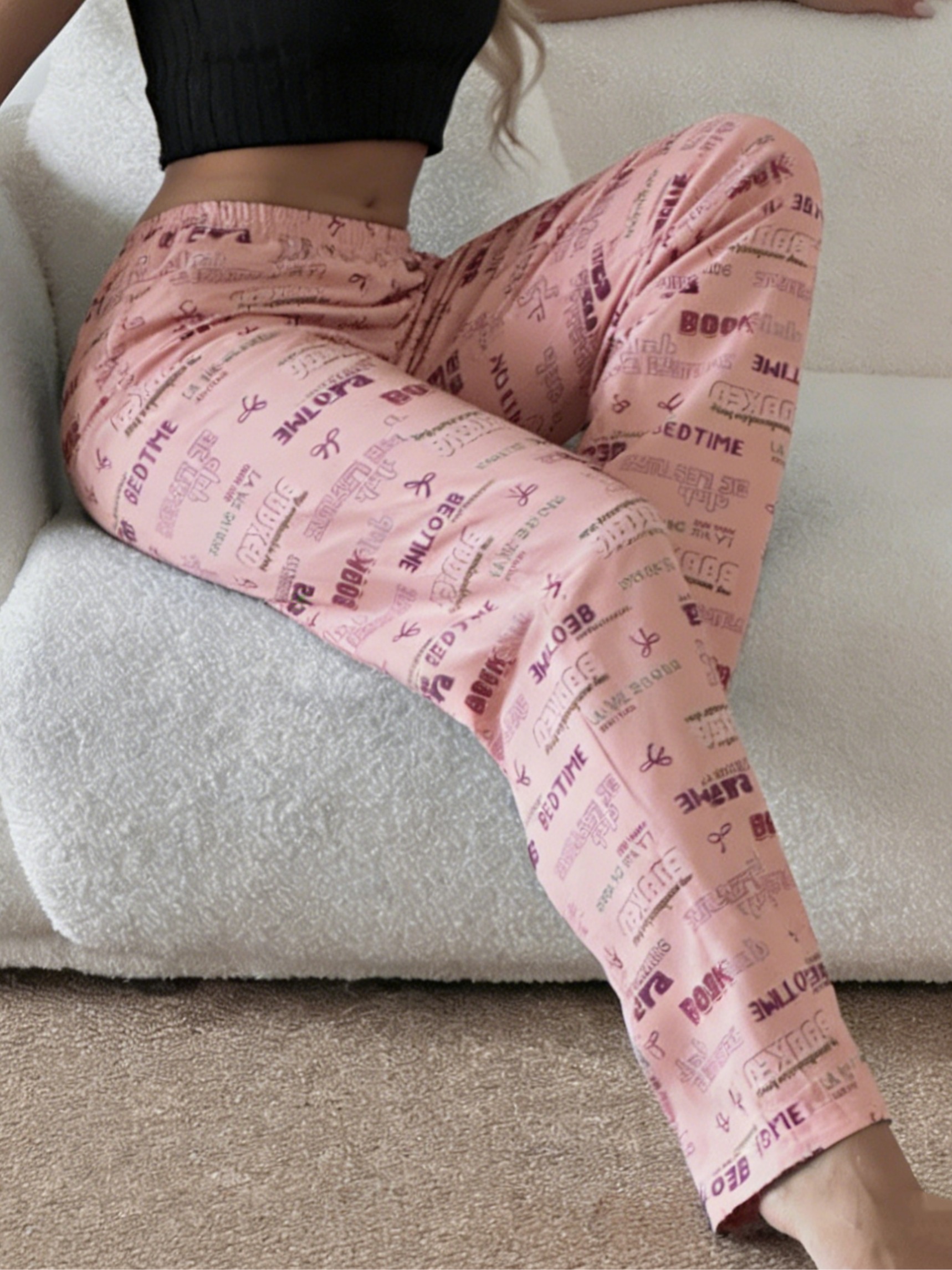 Pink Printed Pajama Pants