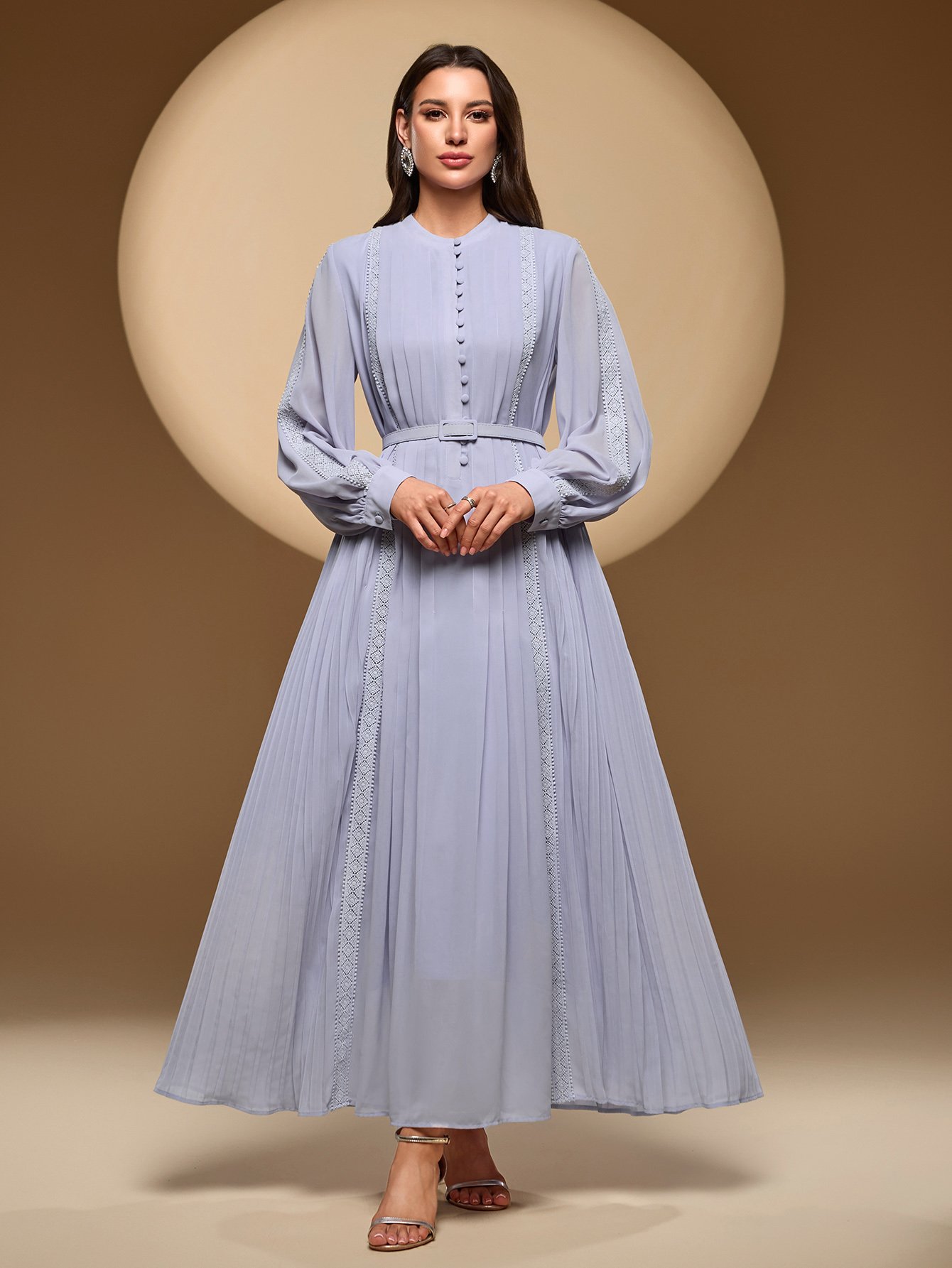Plain Lace Detail Maxi Dress