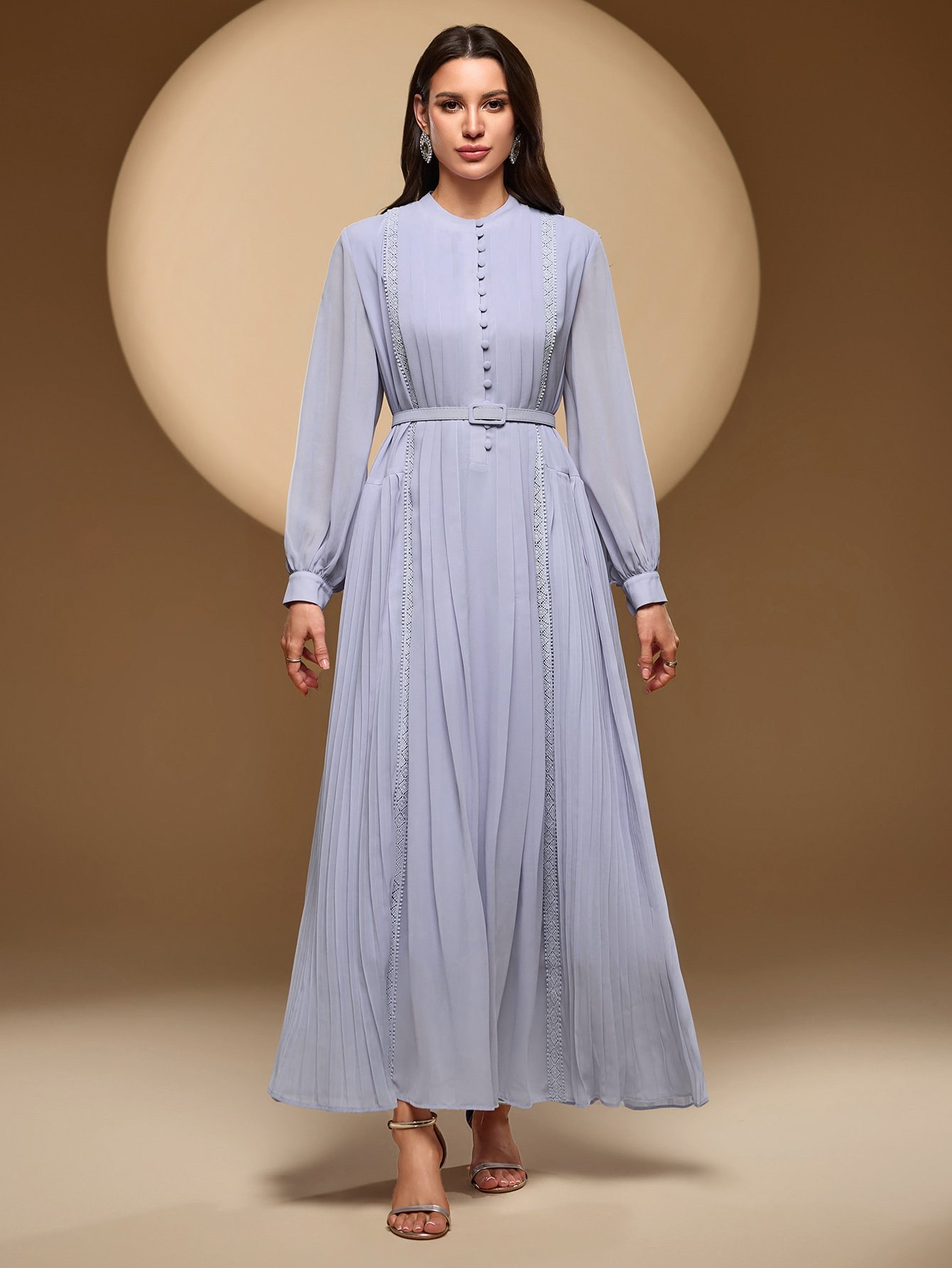 Plain Lace Detail Maxi Dress