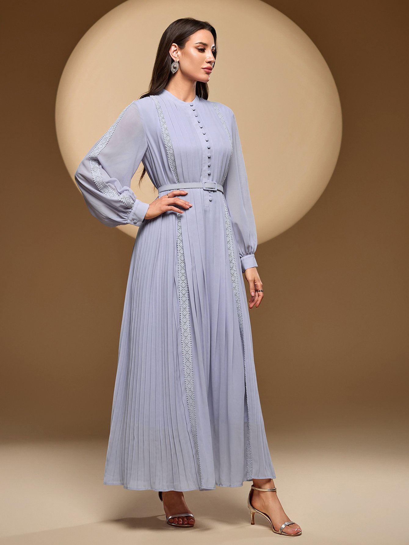 Plain Lace Detail Maxi Dress