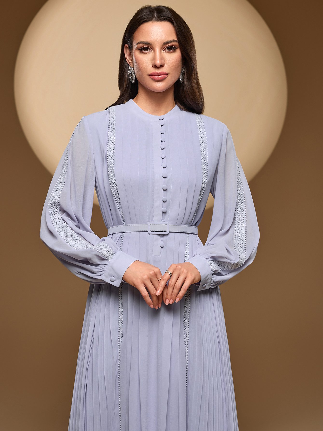 Plain Lace Detail Maxi Dress