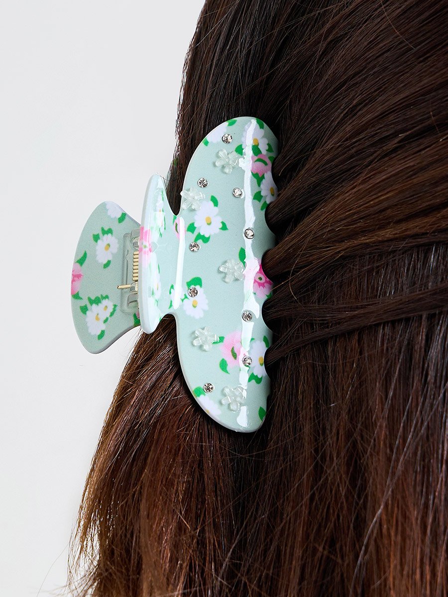 Floral Print Claw Clip