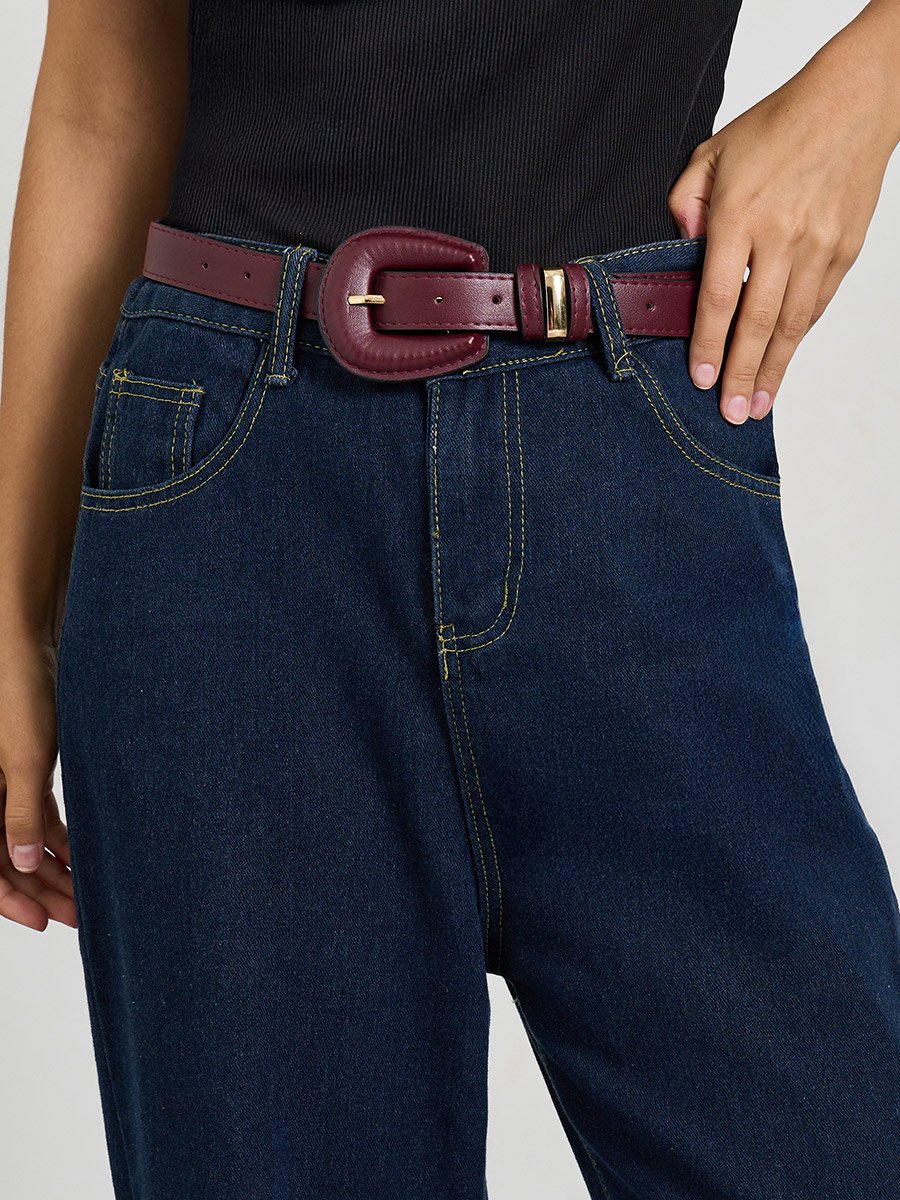 Burgundy Slim Belt