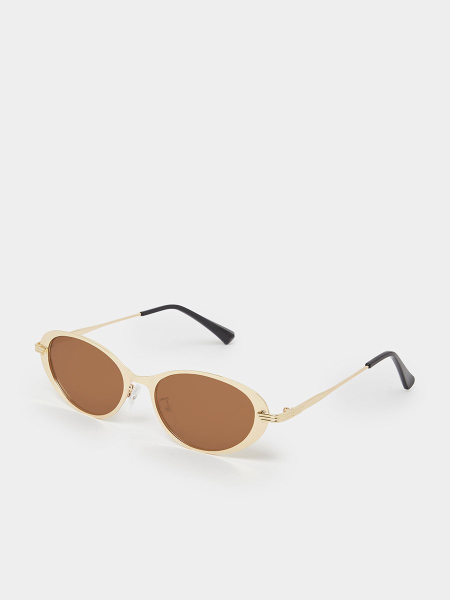 Brown Oval Sunglasses
