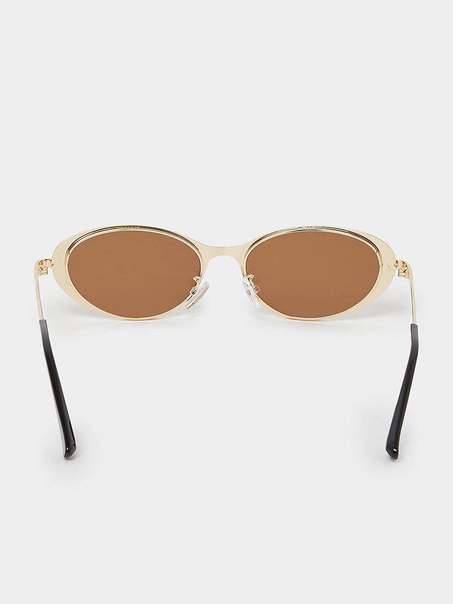 Brown Oval Sunglasses