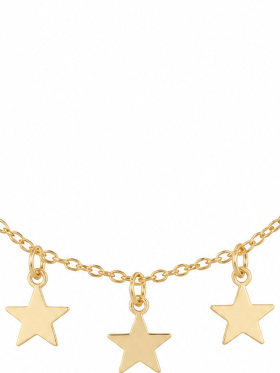 Gold Layered Star and Crescent Moon Necklace Set