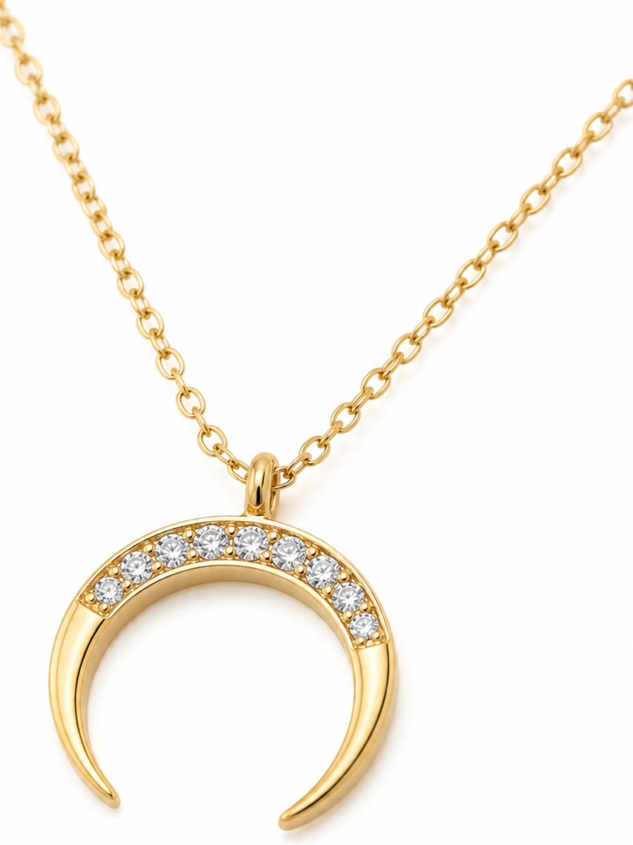 Gold Layered Star and Crescent Moon Necklace Set