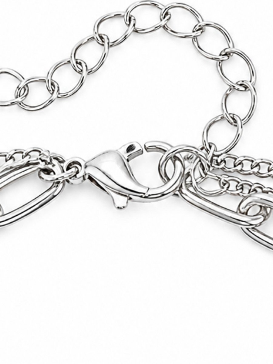 Silver Layered Heart Pendant Necklace Set