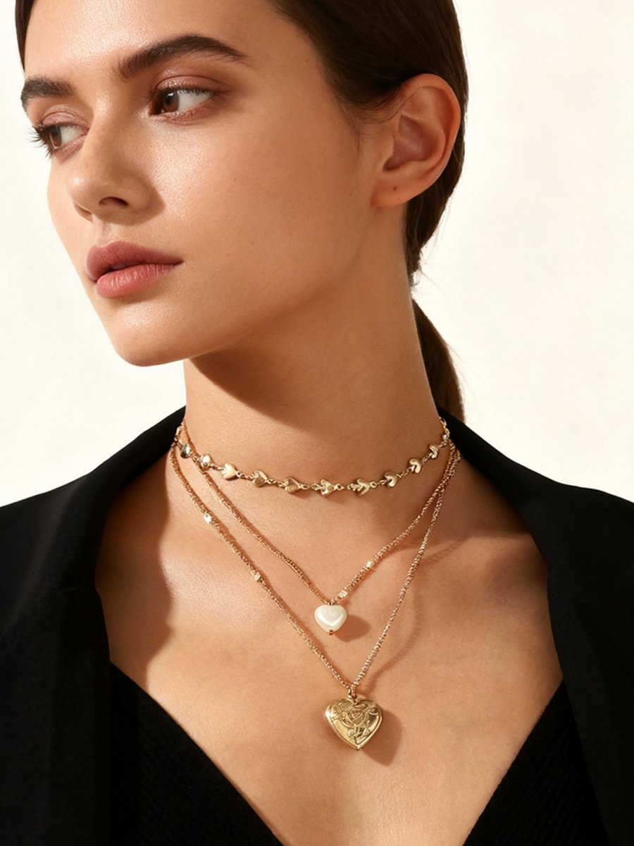 Heart Pendant Layered Necklace