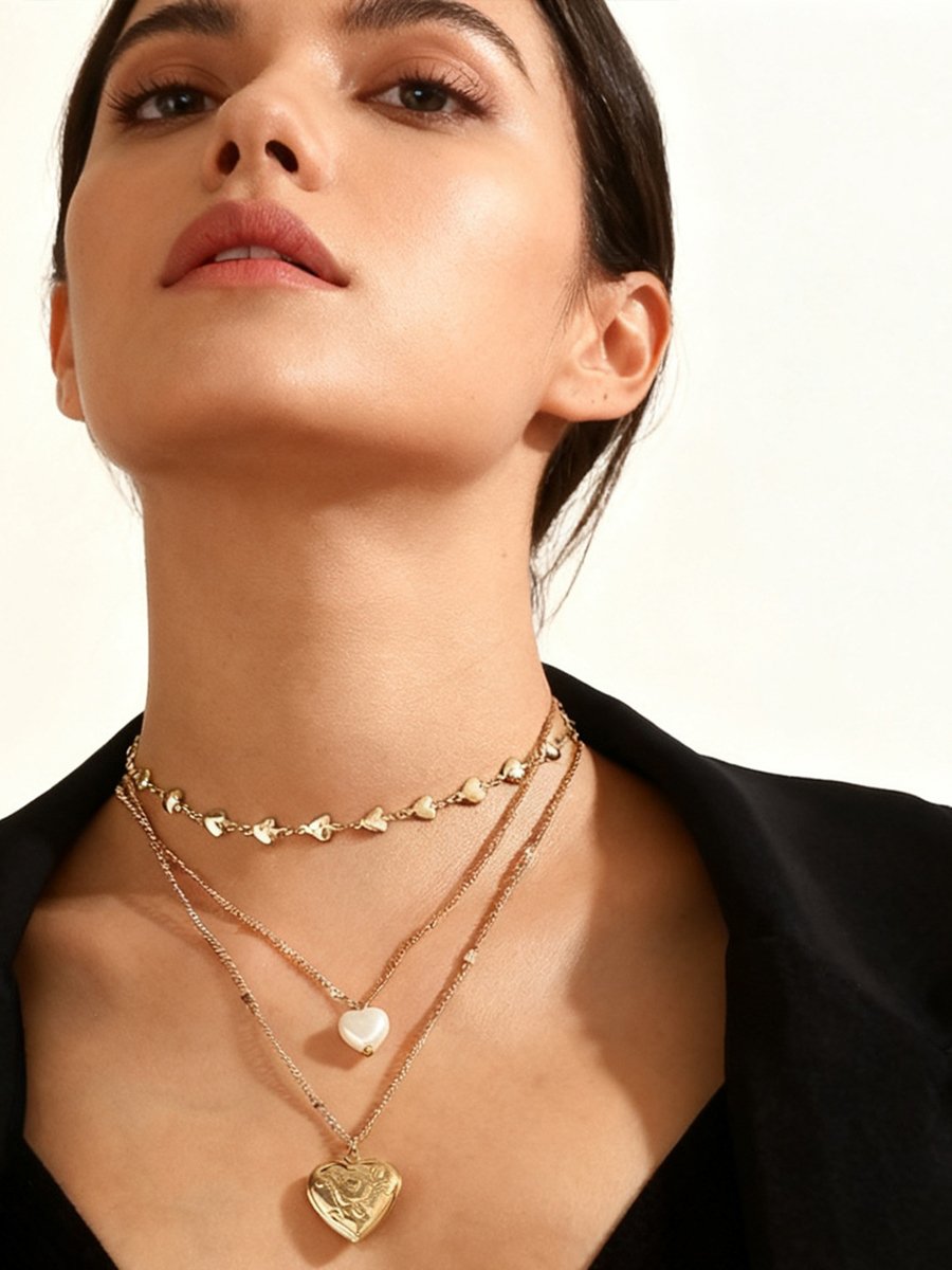 Heart Pendant Layered Necklace