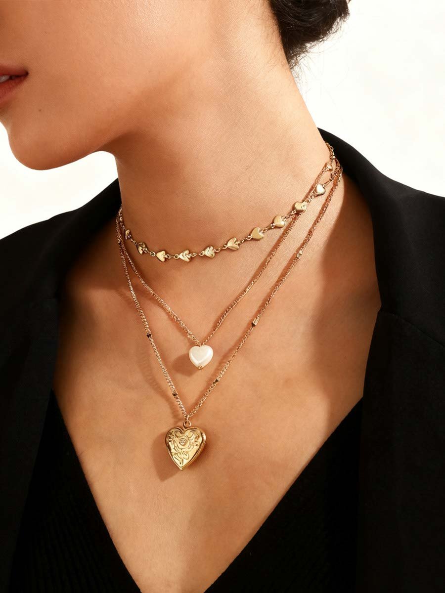 Heart Pendant Layered Necklace