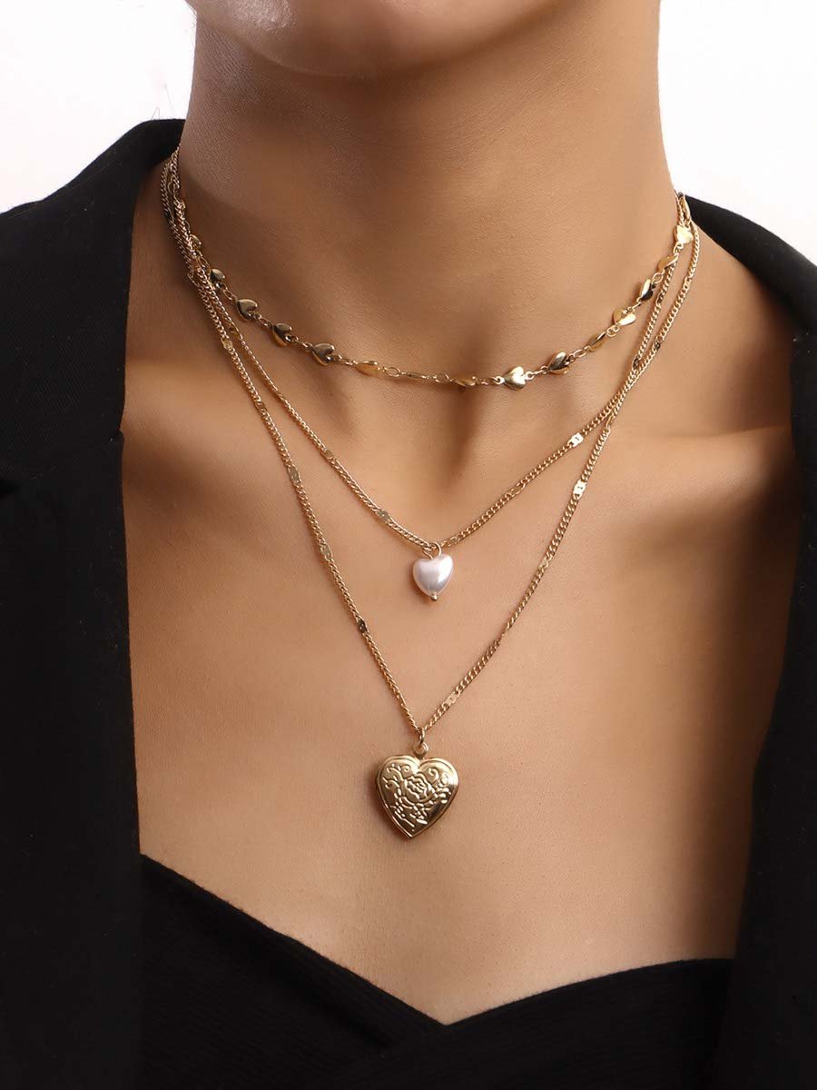 Heart Pendant Layered Necklace