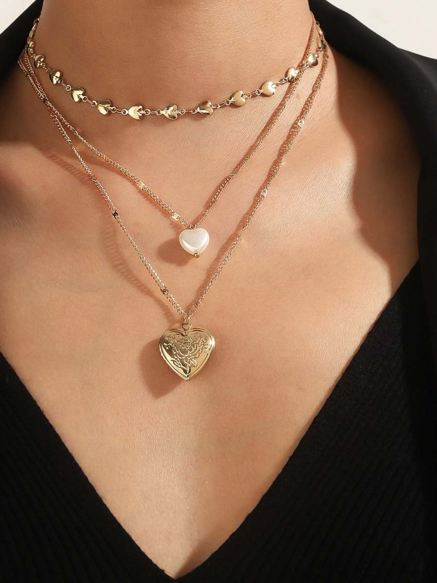 Heart Pendant Layered Necklace