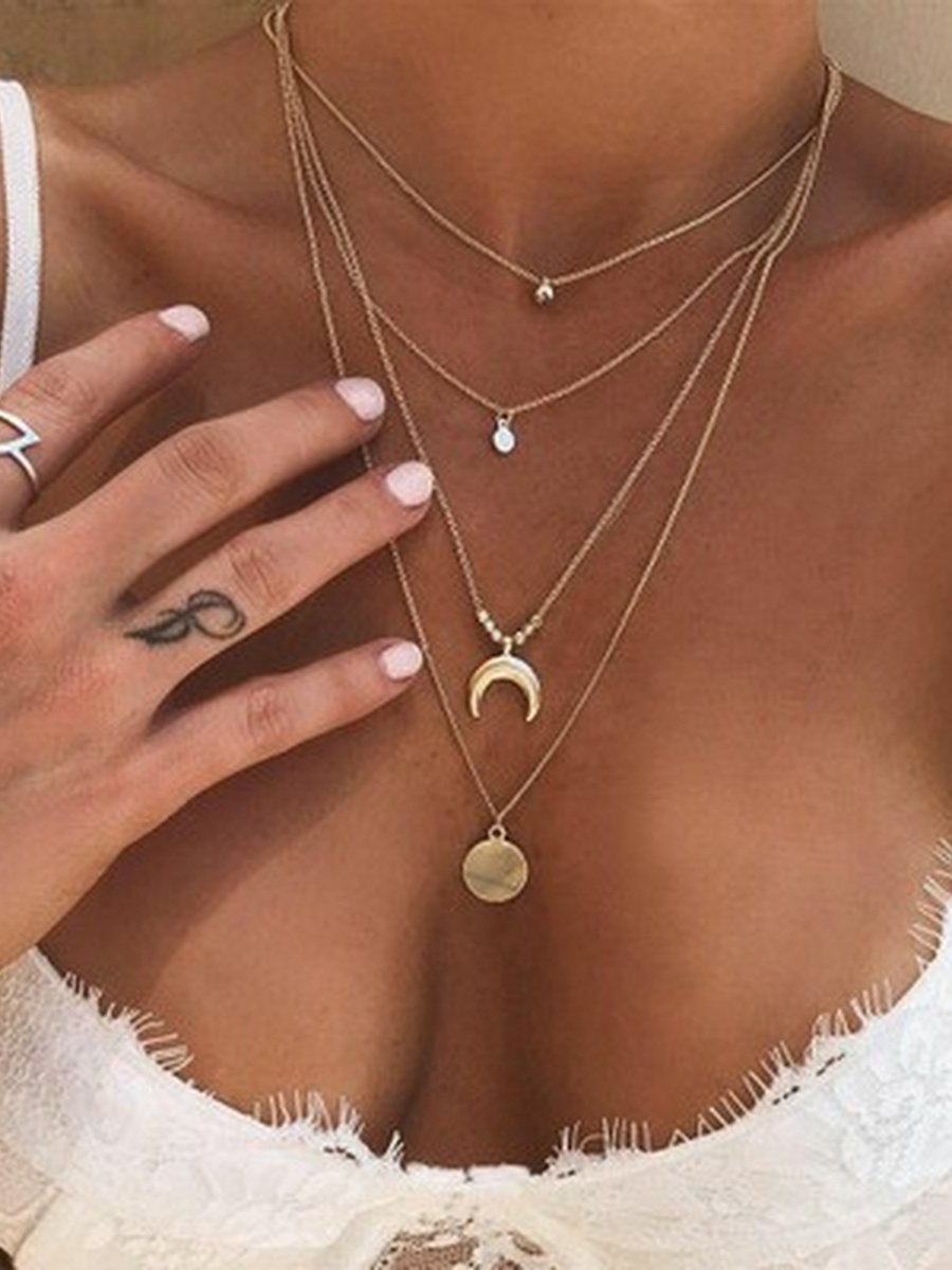 Gold Layered Necklace Set